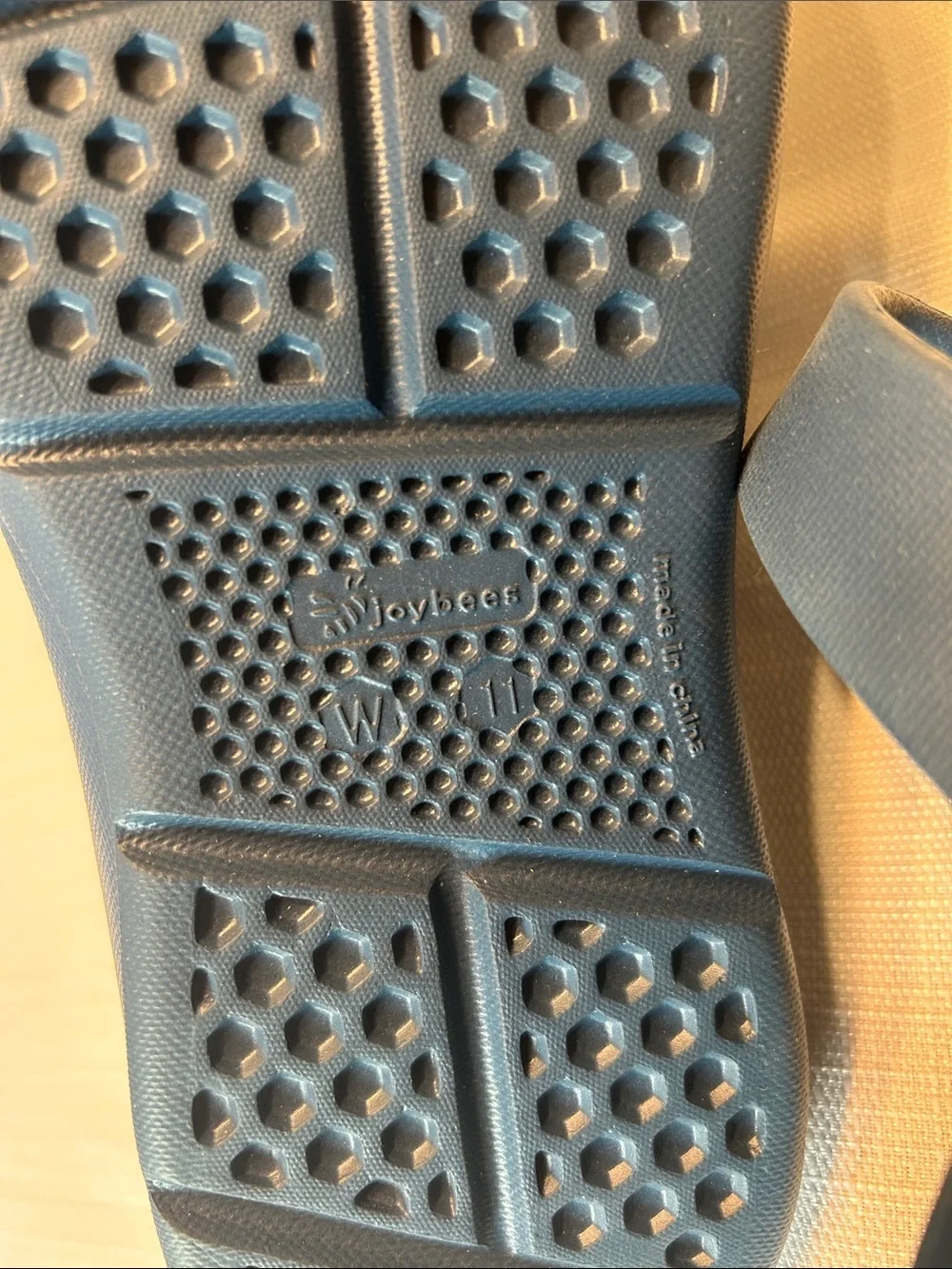 Joybees Blue Slide Sandals with Honeycomb Footbed